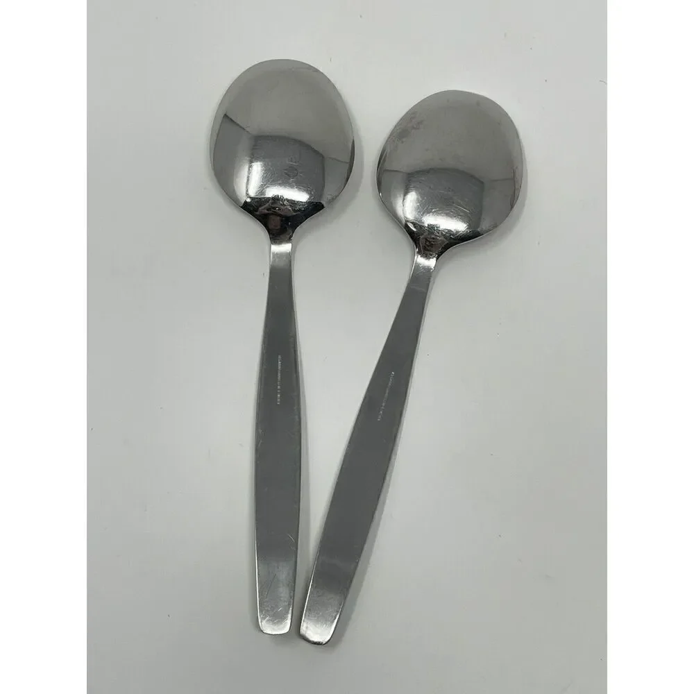 Nils Johan Sweden Sessan Large Serving Table Spoons NIJ1 8.5” Set Of 2